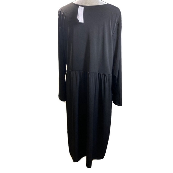 CJ Banks Women's Black Long Sleeve Shift Dress - Plus 2X - Picture 3 of 4